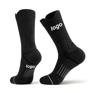 Custom Sports Compression Running Socks Cushion Crew Anti Blister Moisture Wicking Athletic Hiking Socks