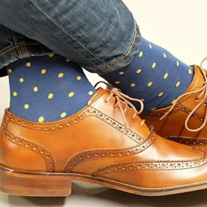 Custom Striped Men Dress Socks Cotton Crew Socks OEM Make Your Own Design Polka Dots Soft Business Dress Socks