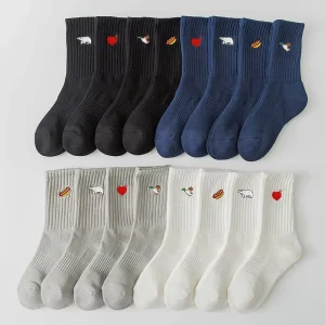 Custom Striped Winter Cute Fashion Trend Thickened Warm Mid Calf Wool Nylon Knitted Daily Socks