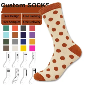 Custom Strips Crew Socks Dress Socks Men Soft Breathable Cotton Mid Calf Casual Dress Socks Colorful Comfortable Wear