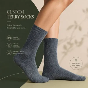 Custom Thermal Crew Socks Winter Warm Outdoor Casual Socks Breathable OEM ODM Manufacturer