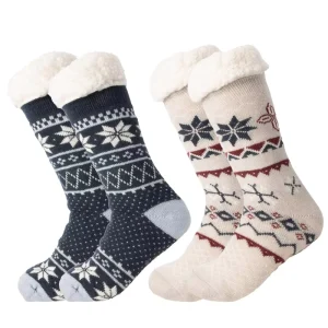Custom Thermal Winter Warm Fuzzy Slipper Floor Anti Slip Fleece Lined Sherpa Socks