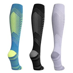 Custom Thick Terry Bottom Breathable Moisture Absorption Knee Socks Professional Winter Ski Socks Striped Cotton Warm Youth Cuff
