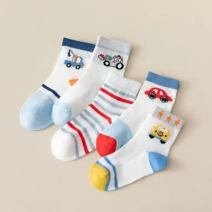 Custom Thin Cotton Crew Socks for Kids Breathable Cute Cartoon Design for Summer