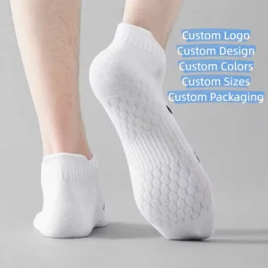 Custom Thin Summer Men’s No Show Running Socks Sweat Wicking Breathable Mesh Massage Sole