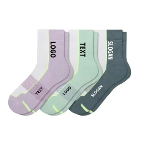 Custom Unisex Crew Socks Autumn Running Hiking High Elastic Cotton Bamboo Breathable Eco Friendly Soft Hand Feel Anti Slip