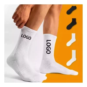 Custom Unisex Embroidered Tennis Athletic Logo Running Ankle Crew OEM Designer Compression Cotton Men’s Sports Socks