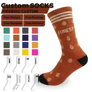 Custom Unisex Jacquard Tennis Athletic Logo Running Ankle Crew OEM Designer Cotton Socks Custom Sports Men’s Socks