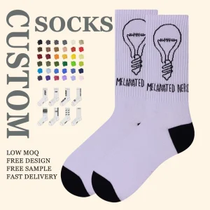 Custom Unisex Tennis Athletic Running Crew Sock Oem Design Cotton Men’s Sports Crew Socks Custom logo