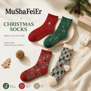 Custom Vintage Plaid Festival Wool Socks with Warm Knit for Holiday Gift