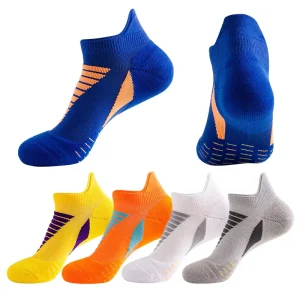 Custom White Pure Cotton Tennis Running Selective Towel Ankle Anti slip Grip Sports Terry Socks Men with Private Label