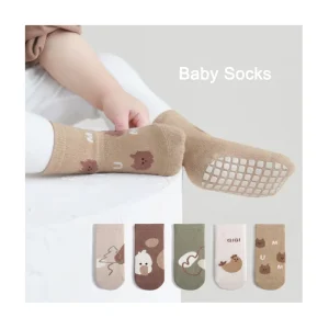 Custom Winter Baby Socks Newborn Cute Cartoon Anti slip Grips Baby Socks Set Cotton Crew Toddler Baby Non slip Socks