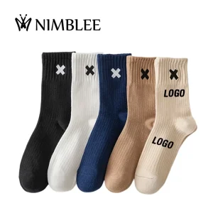Custom Winter Men’s Crew Sports Cotton Hip hop Socks X Letter Design Logo Casual Socks Unisex Embroidered Socks