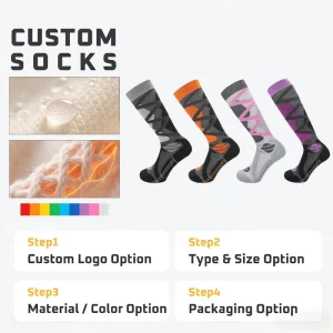Custom Winter Professional Thick Sweat Wicking Eco-Friendly Anti-Bacterial Knee Socks Merino Wool Cotton Non Slip Warm Socks