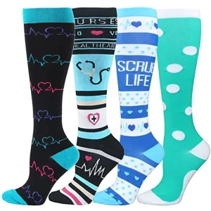 Custom Women Men Compression Socks 20 30mmhg Knee High Fun Stockings for Running Sports Athletic Nurse
