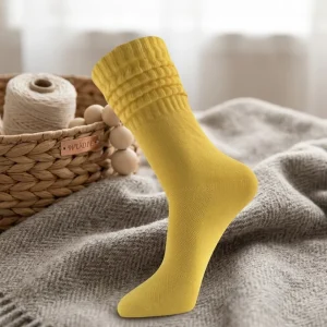 Custom Women’s Crew High Polyester Cotton Regular Socks Breathable Sweat Absorbent Anti Bacterial Eco Friendly Trendy
