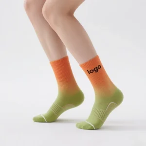 Custom Women’s Patterned Cotton Compression Socks for Yoga and Pilates