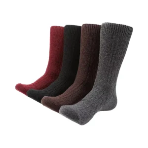 Custom Wool Dress Socks for Men Unisex Winter Sports Crew Socks Logo Breathable Anti-Foul Cotton Dress Socks High