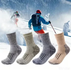 Custom Wool Ski Socks Terry Cloth Cushioned Outdoor Warm Sports Socks Soft Skiing Socks Winter