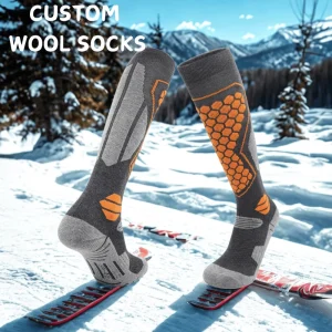 Custom Wool Ski Socks Terry Cloth Cushioned Outdoor Warm Sports Socks Soft Skiing Socks Winter
