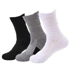 Custom Woven Stockings High Ankle Terry Cushioned Outdoor Sports Socks