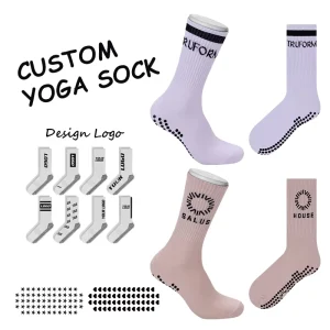 Custom Yoga Socks Manufacturers Women Non Slip Pilates Socks With Grips Indoor Sport Barre Yoga Socks