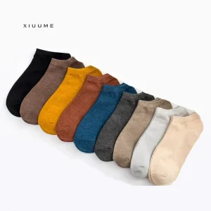 Custom Your Own Brand Black Bamboo Anti Slip Breathable Summer Casual Men’s Ankle Socks