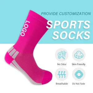 Custom Your Own logo on Terry Sport Crew Black Mens Cotton Custom Socks
