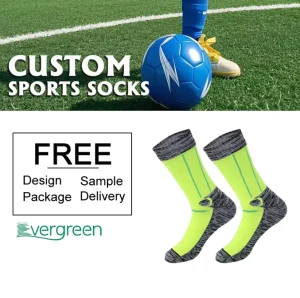 Custom Youth Polyester Nylon Crew Socks Breathable Soft Sweat Absorbent Unisex Casual Sport Socks with Body Logo