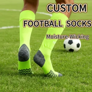 Custom Youth Spring Football Socks Quick Dry Knitted Terry Fabric Knee High for Running Gym Workouts