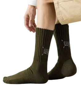 Custom logo Acceptable Men’s Winter Casual Socks High Class Cotton Towel Bottom Terry Athletic Socks for Boys