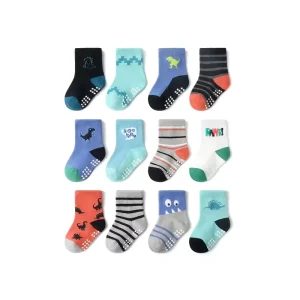 Custom logo Anti slip Newborn Baby Socks Anti slip 0-3 Months 6-12 Months Cotton Baby Grip Socks for Boy Girl