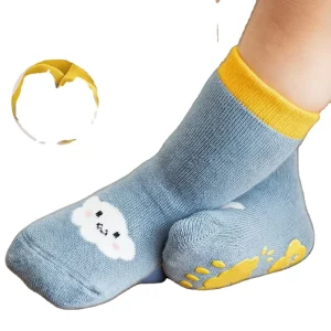 Custom logo Cartoon Infant Thick Winter Bamboo Funny Boy Organic Cotton Non slip Grip Baby Anti slip Kids Socks