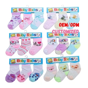 Custom logo Cute Cartoon Baby Socks Striped Loose Mouth Organic Cotton Baby Boy Socks Custom White Baby Socks