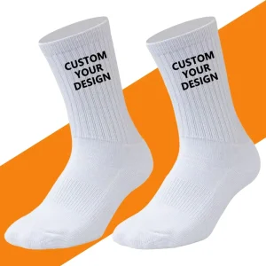 Custom logo Design Colorful Neutral Sports White Men’s Socks