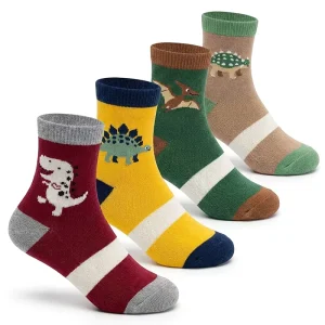 Custom logo Kids Cotton Crew Socks Soft Breathable Cartoon Striped Children Socks for Bulk Orders