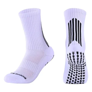 Custom logo Men’s Anti slip Thickened Athletic Football Soccer Basketball Running Striped Sport Grip Socks