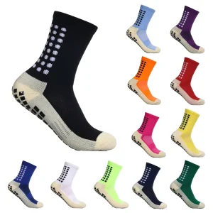 Custom logo Nylon Football Socks Anti Slip Soccer Socks Men Sports Cotton Grip Sock Football Training