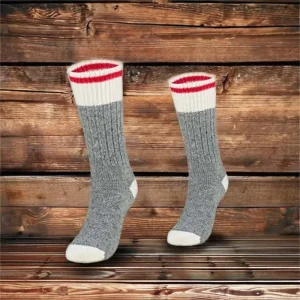 Custom logo Winter Gray Thick Men Crew Cotton Work Socks