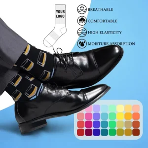 Customised Men Socks Business Crew Bamboo Fiber Dress Socks Low Moq Design Personalized Logo Custom Socks