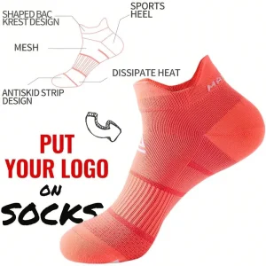 Customised Men’s Daily Sports Short Socks Antiskid Stripe Design Light Pink Solid Mesh Bottom Logo Youth Age Group Factory Price