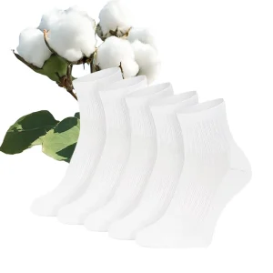 Customised Natural Fabric Soft Ankle Crew Tube Pilates Socks Solid 100% Organic Cotton Socks