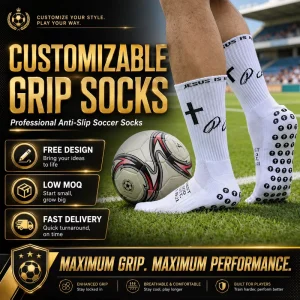 Customizable Anti Slip Grip Soccer Socks Terry Cushion Sweat Absorbing Football Socks OEM Custom Logo Size for Men Youth Team