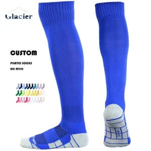 Customizable Anti Slip Knee High Soccer Socks Youth Football Sports Socks with Bottom Logo for Men