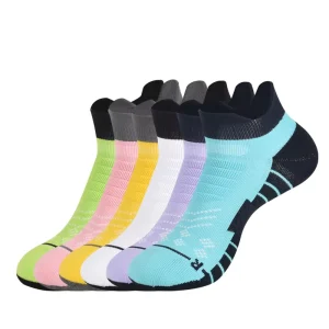 Customizable Athletic Socks Vibrant Color Block Breathable Ankle Socks Color Block Sports Socks Performance Training Socks OEM