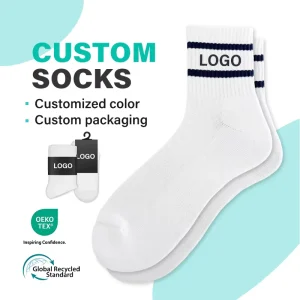 Customizable Cotton Running Socks Quick Dry Breathable Sporty Anti Slip Grip Men Socks