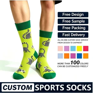 Customizable Design Breathable Quick drying Socks Antibacterial Men’s Unisex Sports Socks Cuffs Logo spandex polyester cotton