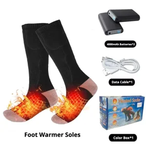 Customizable Electric USB Rechargeable Electric Heating Socks Adjustable Temperature Thermal Socks for Outdoor Winter Sports