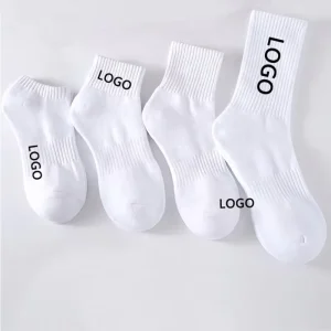 Customizable Logo Socks Sweat Absorbing and Breathable Men’s and Women’s Sports Mid Length Socks Cotton Socks