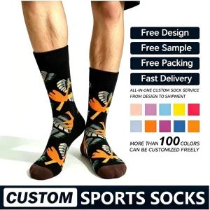 Customizable Low MOQ Multi Style Socks Crew Printed Custom Logo Novel Sports Socks Whimsical and Fashionable Men’s Socks